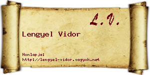 Lengyel Vidor névjegykártya